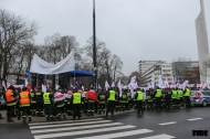 Strajk strażaków pod sejmem RP w Warszawie