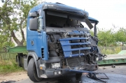 Dwie ciężarówki zderzyły się pod Goworowem (26.08.2013)