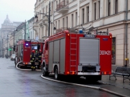 08.12.2014 - Pożar kamienicy przy ulicy Piotrkowskiej w Łodzi