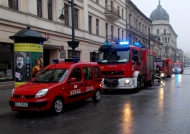 08.12.2014 - Pożar kamienicy przy ulicy Piotrkowskiej w Łodzi