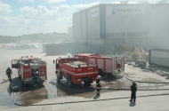 02.07.2014 - Pożar sortowni odpadów w Piotrowie