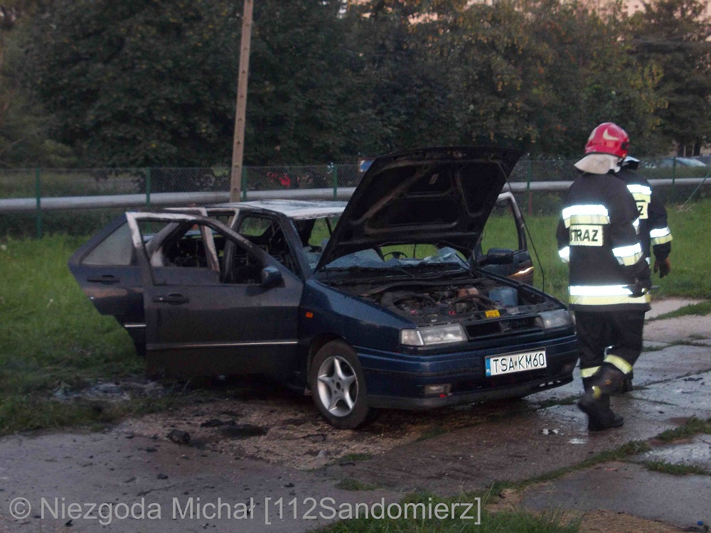 Pożar samochodu Sandomierz ul. Milberta